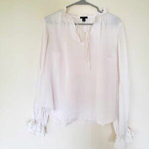 Ann Taylor Long Sleeve Ruffled Blouse